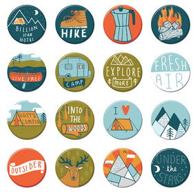 Happy Camper 1.25" Button Box