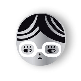Glasses Chick Enamel Pin