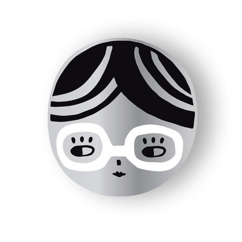 Glasses Chick Enamel Pin