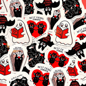 Get Your Beauty Sleep Vampire Coffin Sticker by Gemma Correll
