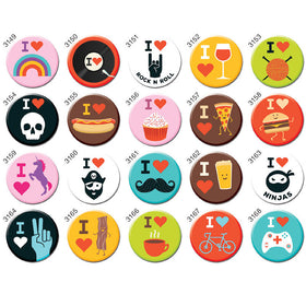 I Heart Buttons 1" Button Box