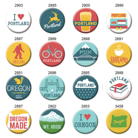 Portland, Oregon 1" Button Box